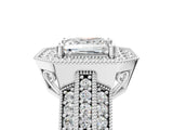 Silver Princess Cut Halo Diamond Engagement Ring with Pave Split Shank and Four-Prong Setting_12