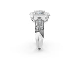Silver Princess Cut Halo Diamond Engagement Ring with Pave Split Shank and Four-Prong Setting_9