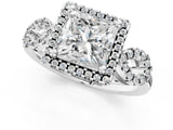 Silver Princess Cut Halo Diamond Infinity Band with Four-Prong Setting_15