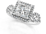 Silver Princess Cut Halo Diamond Infinity Band with Four-Prong Setting_63