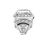 Silver Princess Cut Halo Diamond Split Shank Engagement Ring with Four-Prong Setting_18