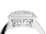 Silver Princess Cut Halo Pavé Diamond Ring_138