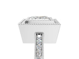 Silver Princess Cut Halo Pavé Diamond Ring_139