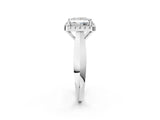 Silver Princess Cut Halo Solitaire Engagement Ring with Square Band and Four-Prong Setting_22