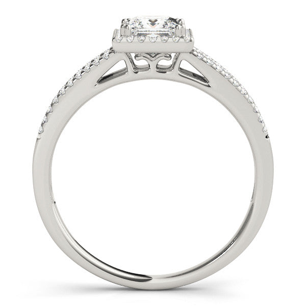 Platinum 2.07 Carat D VVS1 Princess Cut Halo Split Shank Engagement Ring
