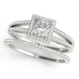 Platinum Fancy Yellow Heart Cut Diamond Halo Split Shank Engagement Ring