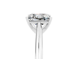 Silver Princess Cut Moissanite Solitaire Engagement Ring with Cathedral Setting and Four-Prong Mount_17