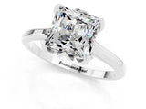 Silver Princess Cut Moissanite Solitaire Ring with Flower Prong Setting and Classic Band_13