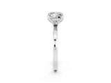 Silver Princess Cut Moissanite Solitaire Ring with Thin Band and Prong Setting_98