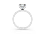 Silver Princess Cut Moissanite Solitaire Ring with Thin Band and Prong Setting_99