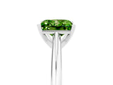 Silver Princess Cut Peridot Solitaire Engagement Ring with Cathedral Setting and Four-Prong Mount_11