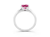 Silver Princess Cut Pink Sapphire Solitaire Engagement Ring with Classic Band and Four-Prong Setting_27