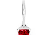 Silver Princess Cut Ruby Solitaire Engagement Ring with Classic Band and Four-Prong Setting_12