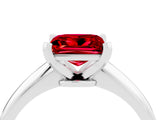 Silver Princess Cut Ruby Solitaire Engagement Ring with Classic Band and Four-Prong Setting_16