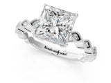Silver Princess Cut Solitaire Diamond Ring with Infinity Twist Band and Four-Prong Setting_14