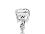 Silver Princess Cut Solitaire Diamond Ring with Infinity Twist Band and Four-Prong Setting_18