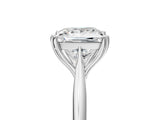 Silver Princess Cut Solitaire Diamond Ring with Six-Prong Setting and Classic Band_11