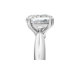 Silver Princess Cut Solitaire Engagement Ring with Tapered Band and Four-Prong Setting 13