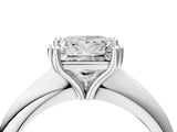 Silver Princess Cut Solitaire Engagement Ring with Tapered Band and Four-Prong Setting 2