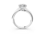 Silver Princess Cut Solitaire Engagement Ring with Tapered Band and Four-Prong Setting 3