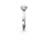Silver Princess Cut Solitaire Engagement Ring with Tapered Band and Four-Prong Setting 4