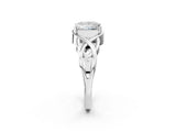 Silver Princess Cut Solitaire Intertwined Band Prong Setting Ring_16