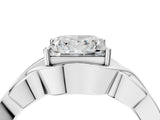 Silver Princess Cut Solitaire Intertwined Band Prong Setting Ring_18