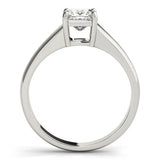 Silver Princess Cut Solitaire Ring with Split Shank and Four-Prong Setting 2