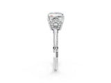 Silver Princess Cut Solitaire Split Shank Pave Diamond Engagement Ring with Four-Prong Setting_51