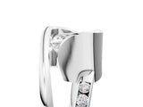 Silver Princess Cut Solitaire Tension-Set Diamond Split Shank Ring_30