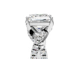 Silver Princess Cut Solitaire Twist Pave Diamond Engagement Ring with Prong Setting_24