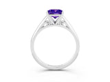 Silver Princess Cut Tanzanite Solitaire Engagement Ring with Cathedral Setting and Four-Prong Mount_15