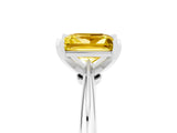 Silver Princess Cut Yellow Sapphire Solitaire Engagement Ring with Classic Band and Four-Prong Setting_17