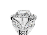 Silver Princess Diamond Milgrain Marquise Filigree Engagement Ring with Prong Setting_11