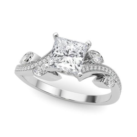 Silver Princess Diamond Swirl Band with Prong Setting 2