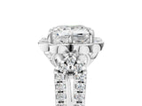 Silver Princess Halo Diamond Floral Split Shank Engagement Ring 5