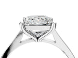 Silver Princess Solitaire Diamond Ring with Four-Prong Setting and Tapered Band 4