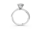 Silver Princess Solitaire Diamond Ring with Six-Prong Setting on a Classic Band 3