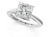 Silver Princess Solitaire Diamond Ring with Split Shank and Four-Prong Setting_13