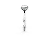 Silver Princess Solitaire Diamond Ring with a Classic Band and Four-Prong Setting 2