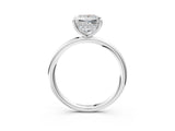 Silver Princess Solitaire Diamond Ring with a Classic Band and Four-Prong Setting 3
