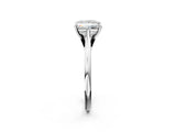 Silver Princess Solitaire Engagement Ring with Four-Prong Setting and Classic Band 3