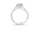 Silver Princess Solitaire Engagement Ring with Four-Prong Setting and Classic Band 4