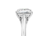 Silver Princess Solitaire Engagement Ring with Four-Prong Setting and Classic Band