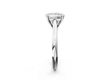 Silver Princess Solitaire Engagement Ring with Six-Prong Setting and Classic Band 2