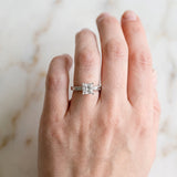 Silver Princess Solitaire Milgrain Engraved Band with Four-Prong Setting_23