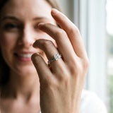 Silver Princess Solitaire Milgrain Engraved Band with Four-Prong Setting_25