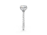 Silver Princess Solitaire Twist Band Ring with Four-Prong Setting_14