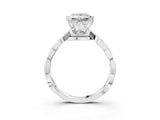 Silver Princess Solitaire Twist Band with Leaf Prong Setting 4