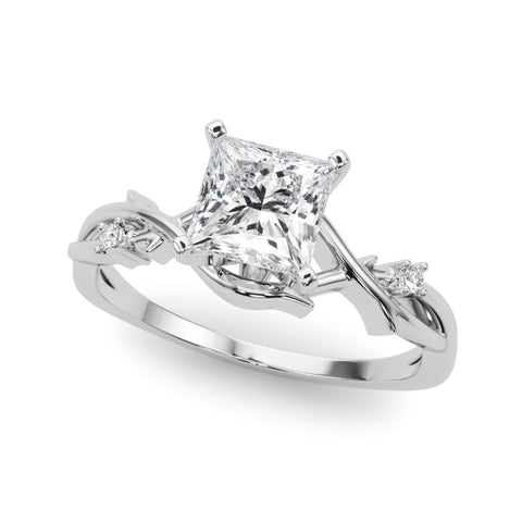 Silver Princess Solitaire Twisted Band Prong Setting Ring 2
